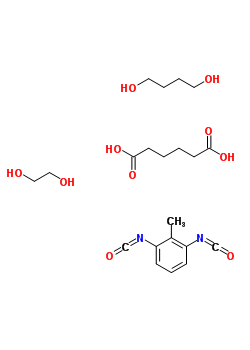 Hexanedioic acid, polymer with 1,4-butanediol, 1,3-diisocyanatomethylbenzene and 1,2-ethanediol Structure,9019-94-7Structure