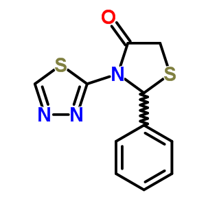 2-Phenyl-3-(1,3,4-thiadiazol-2-yl)thiazolidin-4-one Structure,91260-03-6Structure