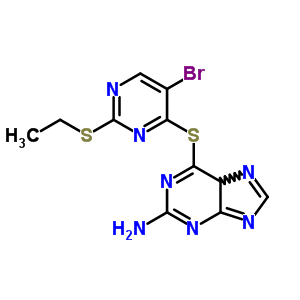 Purine, 2-amino-6-[5-bromo-2-(ethylthio)-4-pyrimidinylthio]- Structure,91348-71-9Structure