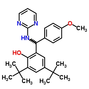 Phenol,2,4-bis(1,1-dimethylethyl)-6-[(4-methoxyphenyl)(2-pyrimidinylamino)methyl]- Structure,91860-24-1Structure