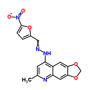 2-Furancarboxaldehyde, 5-nitro-,  (6-methyl-1,3-dioxolo[4,5-g]quinolin-8-yl)hydrazone Structure,91919-09-4Structure