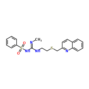 1-(Benzenesulfonyl)-2-methyl-3-[2-(quinolin-2-ylmethylsulfanyl)ethyl]guanidine Structure,92885-49-9Structure